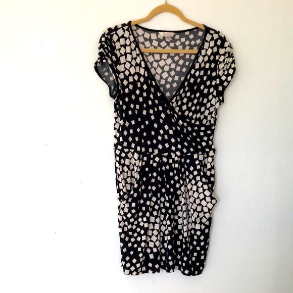 Vintage 80's Black and  White Geometric Artsy Whimsagoth Fairy Dress XL - Picture 1 of 4